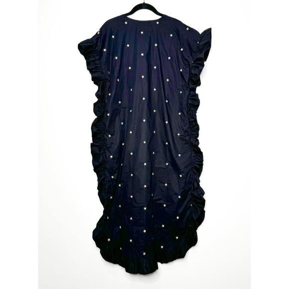 Quiet Culture Star Embroidered Black Pajama Party Maxi Dress Gown L/XL - Picture 7 of 9